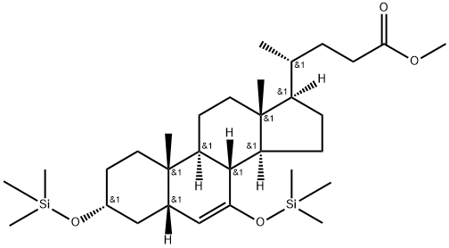 (3α,5β)-3,7-bis[(trimethylsilyl)oxy]-chol-6-en-4-oic acid methyl ester  (BTC-D1) Structure
