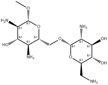 methyl-2,4-diamino-2,4-dideoxy-6-O-(2,6-diamino-2,6-dideoxy-alpha-D-glucopyranosyl)-beta-D-glucopyranoside 结构式