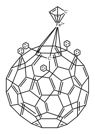 Iron, (η5-2,4-cyclopentadien-1-yl)[(1,2,3,4,5-η)-9,12,15,18-tetrahydro-6,9,12,15,18-pentaphenyl[5,6]fulleren-C60-Ih-1(6H)-yl]-