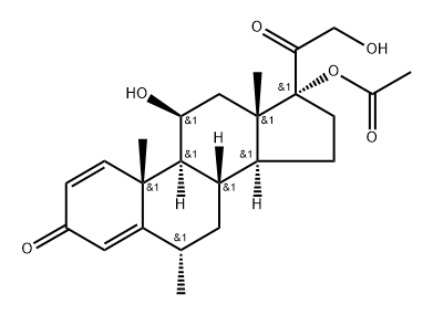 17-O-Acetyl-6-methylprednisolone, 86401-94-7, 结构式