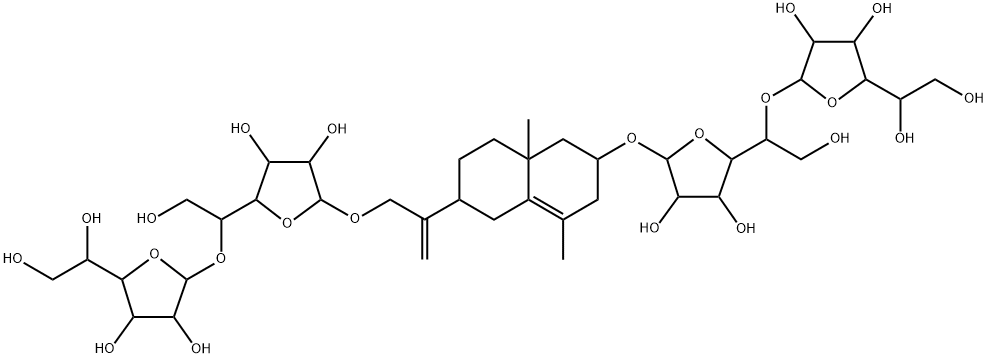 [(2R)-6α-[1-[[(5-O-β-D-Galactofuranosyl-β-D-galactofuranosyl)oxy]methyl]ethenyl]-1,2,3,5,6,7,8,8a-octahydro-4,8aβ-dimethylnaphthalen-2α-yl]5-O-β-D-galactofuranosyl-β-D-galactofuranoside Structure