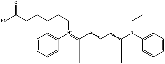 3H-Indolium, 1-(5-carboxypentyl)-2-[3-(1-ethyl-1,3-dihydro-3,3-dimethyl-2H-indol-2-ylidene)-1-propen-1-yl]-3,3-dimethyl- Structure