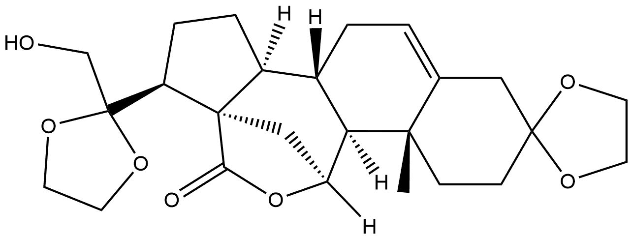 Pregn-5-en-18-oic acid, 3,3:20,20-bis[1,2-ethanediylbis(oxy)]-11,21-dihydroxy-, γ-lactone, (11β)- (9CI),86698-82-0,结构式