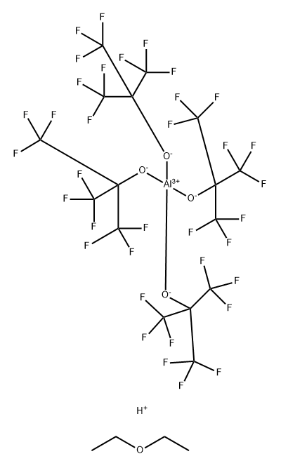 Aluminate(1-), tetrakis[1,1,1,3,3,3-hexafluoro-2-(trifluoromethyl)-2-propanolato-κO]-, (T-4)-, hydrogen, compd. with 1,1'-oxybis[ethane] (1:1:2) Structure