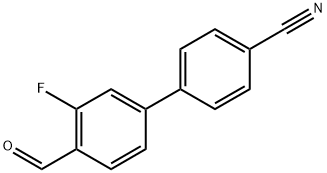 3'-Fluoro-4'-formyl-[1,1'-biphenyl]-4-carbonitrile 化学構造式