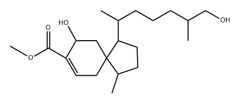 Spiro[4.5]dec-7-ene-8-carboxylic acid, 9-hydroxy-1-(6-hydroxy-1,5-dimethylhexyl)-4-methyl-, methyl ester, [1S-[1α(1R*,5S*),4β,5β(S*)]]- (9CI) Structure