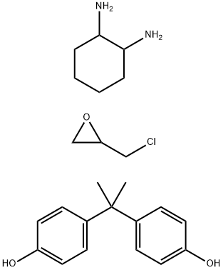 Phenol, 4,4-(1-methylethylidene)bis-, polymer with (chloromethyl)oxirane, reaction products with 1,2-cyclohexanediamine Struktur