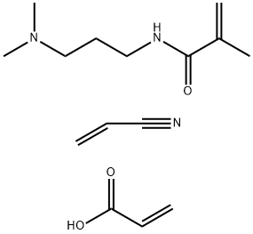 2-丙烯酸与N-[3-二甲氨基丙基]-2-甲基-2-丙烯酰胺、2-丙烯腈和铵盐的聚合物, 87079-22-9, 结构式