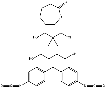 Ε-己内酯与1,4-丁二醇、2,2-二甲基-1,3-丙二醇和1,1'-亚甲基二(4-异氰酸根合苯)的聚合物,87091-56-3,结构式