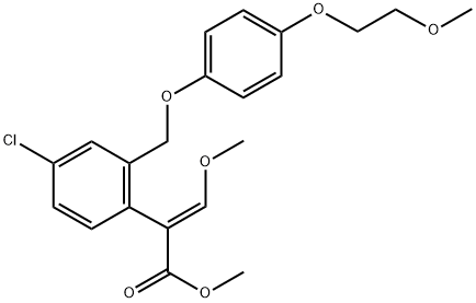 Benzeneacetic acid, 4-chloro-2-[[4-(2-methoxyethoxy)phenoxy]methyl]-α-(methoxymethylene)-, methyl ester, (αE)- 化学構造式
