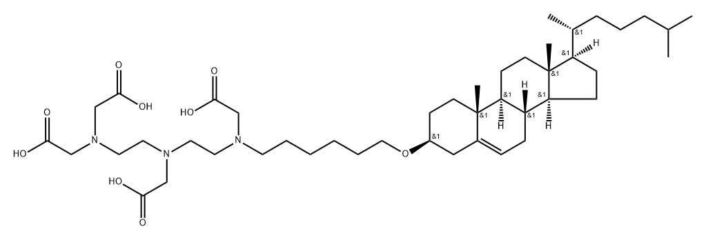 3-cholesteryl 6-(N-iminobis(ethylenenitrilo)tetracetic acid)hexyl ether Struktur