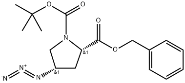 1,2-Pyrrolidinedicarboxylic acid, 4-azido-, 1-(1,1-dimethylethyl) 2-(phenylmethyl) ester, (2S,4S)- 结构式