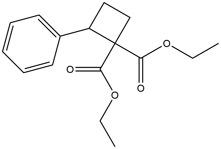 1,1-Cyclobutanedicarboxylic acid, 2-phenyl-, 1,1-diethyl ester Structure