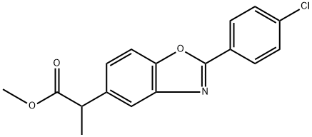5-Benzoxazoleacetic acid, 2-(4-chlorophenyl)-α-methyl-, methyl ester Structure