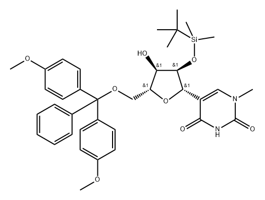 5'-O-(4,4'-Dimethoxytrityl)-2'-O-tert-butyldimethylsilyl-N1-methylpseudouridine 结构式