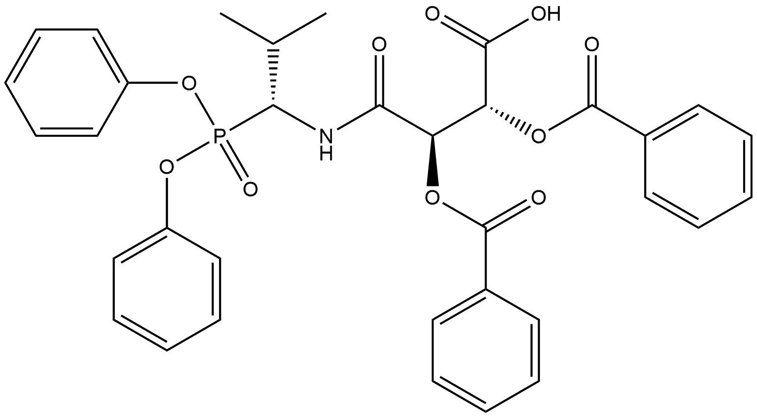Butanoic acid, 2,3-bis(benzoyloxy)-4-[[1-(diphenoxyphosphinyl)-2-methylpropyl]amino]-4-oxo-, [2R-[2R*,3R*,4(R*)]]- (9CI)