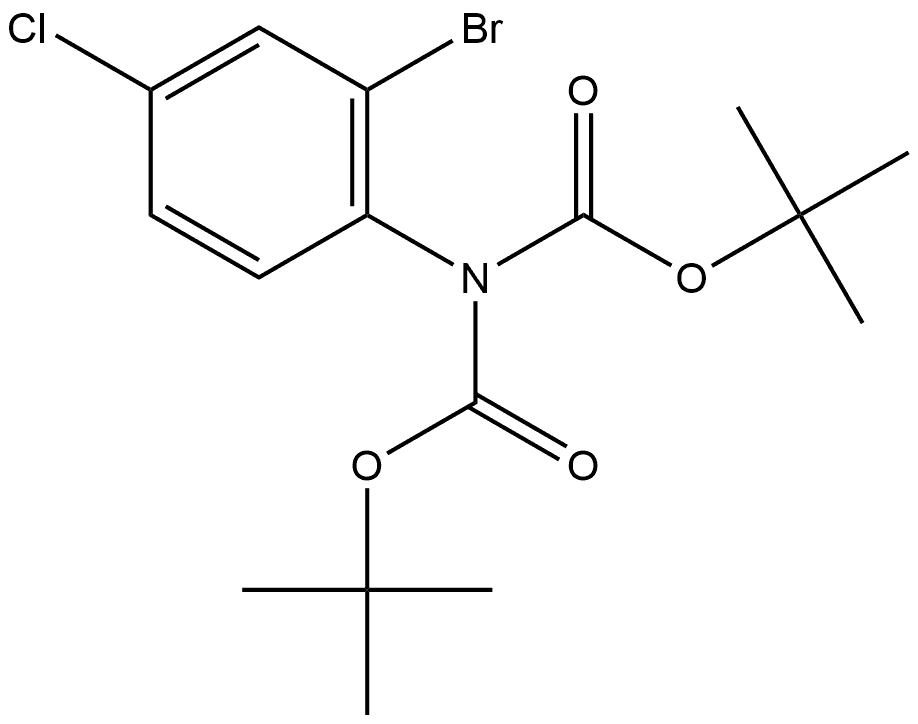 4-氯-2-溴-(N,N-二叔丁氧羰基胺基)苯 结构式
