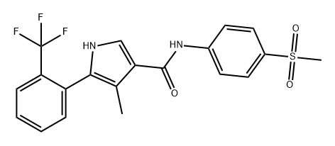 4-甲基-N-{4-(甲磺酰基)苯基}-5-{2-(三氟甲基)-苯基}-1H-吡咯-3-甲酰胺 结构式