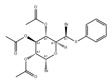 .alpha.-D-Glucopyranosyl bromide, 6-C-bromo-6-S-phenyl-6-thio-, triacetate Structure
