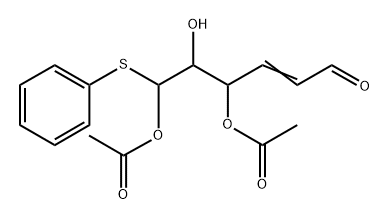L-threo-Hex-2-enodialdose, 2,3-dideoxy-, 6-(S-phenyl monothioacetal), 4,6-diacetate, (E)- Structure
