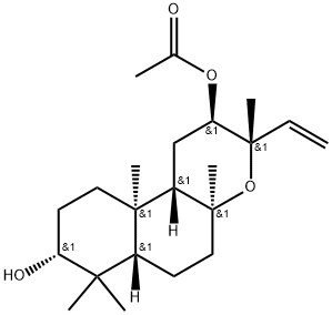 (2R,6aβ,10bβ)-2β-Acetyloxy-3α-ethenyldodecahydro-3,4aα,7,7,10aα-pentamethyl-1H-naphtho[2,1-b]pyran-8α-ol Structure
