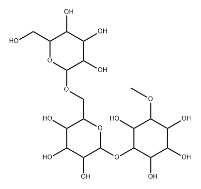 D-chiro-Inositol, O-.alpha.-D-galactopyranosyl-(16)-O-.alpha.-D-galactopyranosyl-(12)-4-O-methyl- Struktur