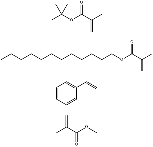 2-Propenoic acid,2-methyl-,dodecyl ester, polymer with 1,1-dimethylethyl 2-methyl-2-propenate, ethenylbenzene, and methyl 2-methyl-2-propenate Struktur