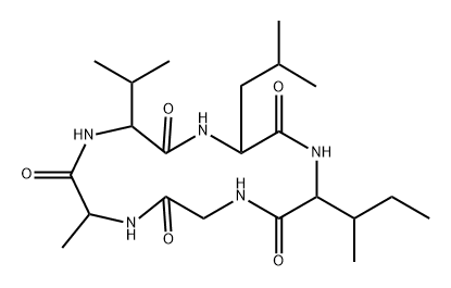 cyclo(glycyl-alanyl-valyl-leucyl-isoleucyl) 结构式