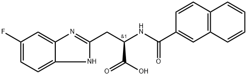 1H-Benzimidazole-2-propanoic acid, 6-fluoro-α-[(2-naphthalenylcarbonyl)amino]-, (αR)- 化学構造式