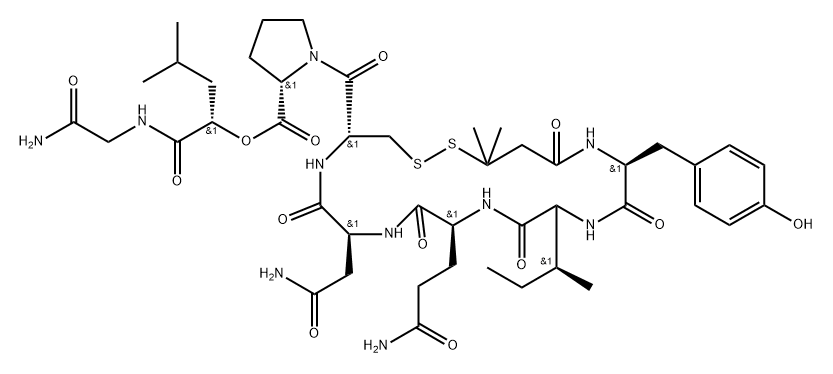 oxytocin, (1-desaminopenicillamine, 8-alpha-hydroxyisocaproic acid)- 结构式