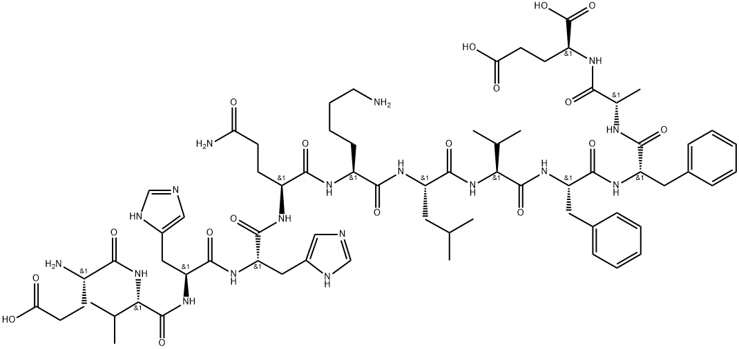 β- Amyloid (11-22)|GLU-VAL-HIS-HIS-GLN-LYS-LEU-VAL-PHE-PHE-ALA-GLU