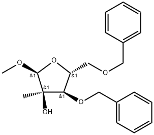 1-O-甲基-3,5-二-O-苄基-2-C-甲基-Α-D-呋喃核苷,885592-70-1,结构式