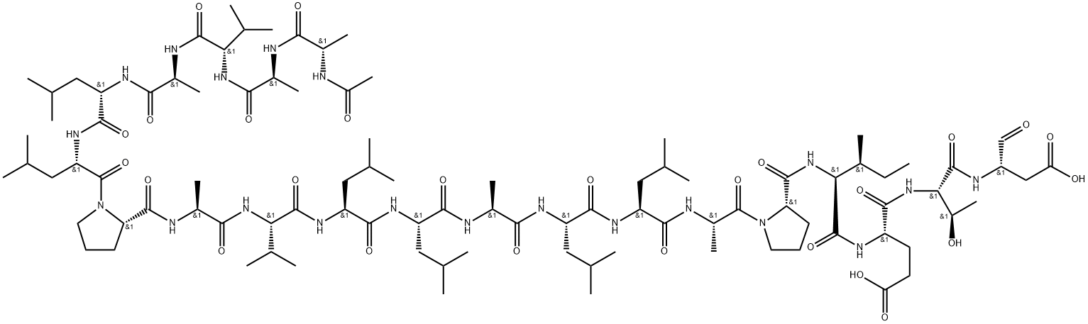 Ac-Ala-Ala-Val-Ala-Leu-Leu-Pro-Ala-Val-Leu-Leu-Ala-Leu-Leu-Ala-Pro-Ile-Glu-Thr-Asp-aldehyde trifluoroacetate salt, 886462-83-5, 结构式