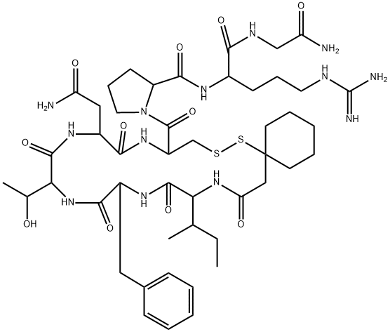 argipressin, beta-mercapto-(beta,beta)cyclopentamethylenepropionic acid(1)-Ile(2)-Thr(4)- 结构式