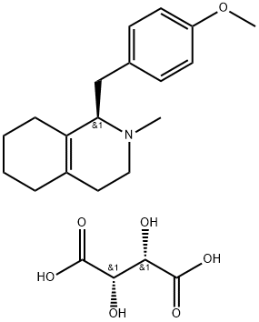 (R)-1-(4-methoxybenzyl)-2-methyl-1,2,3,4,5,6,7,8-octahydroisoquinoline (2S,3S)-2,3-dihydroxysuccinate Struktur
