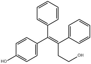 (E)-4-(4-羟基-1,2-二苯基丁-1-烯-1-基)苯酚 结构式