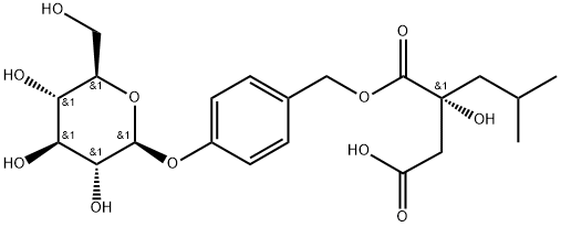 β-D-Glucopyranoside, 4-[[[(2R)-2-(carboxymethyl)-2-hydroxy-4-methyl-1-oxopentyl]oxy]methyl]phenyl Structure