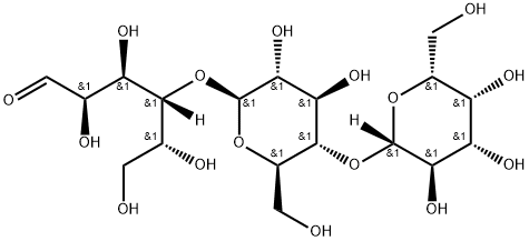 O-β-D-Galactopyranosyl-(1-4)-O-β-D-glucopyranosyl-(1-4)-D-glucose Struktur