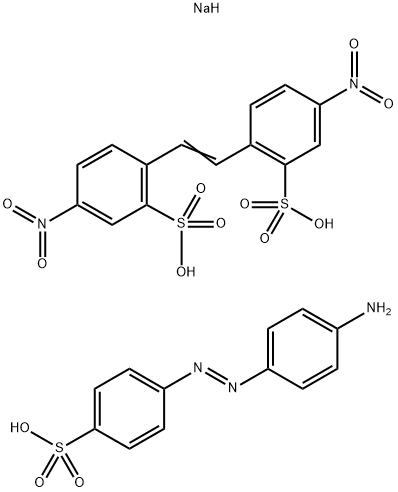 Benzenesulfonic acid, 2,2'-(1,2-ethenediyl)bis[5-nitro-, reaction products with 4-[(4-aminophenyl)azo]benzenesulfonic acid, reduced, oxidized, sodium salts Structure