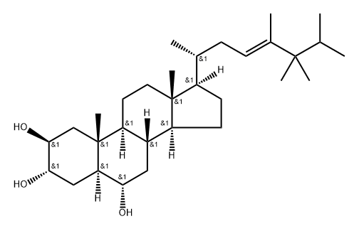 (23E)-25-(1-Methylethyl)-5α-ergost-23-ene-2β,3α,6α-triol Structure