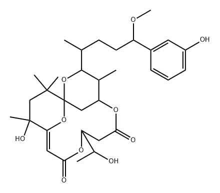 17-Debromo-2,3-didehydro-3-deoxy-4-hydroxyaplysiatoxin Structure