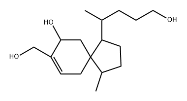 Spiro[4.5]dec-7-ene-1-butanol, 9-hydroxy-8-(hydroxymethyl)-δ,4-dimethyl-, [1R-[1α(R*),4β,5β(S*)]]- (9CI) 结构式
