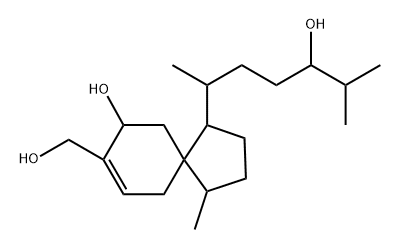 Spiro[4.5]dec-7-ene-1-butanol, 9-hydroxy-8-(hydroxymethyl)-δ,4-dimethyl-α-(1-methylethyl)-, [1R-[1α(αR*,δR*),4β,5β(S*)]]- (9CI) Structure
