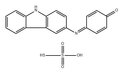 硫代硫酸与4-(9H-咔唑-3-基亚氨基)-2,5-环己二烯-1-酮和硫化物的反应产物 结构式