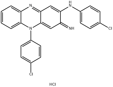 2-Phenazinamine, N,5-bis(4-chlorophenyl)-3,5-dihydro-3-imino-, hydrochloride (1:1) Struktur