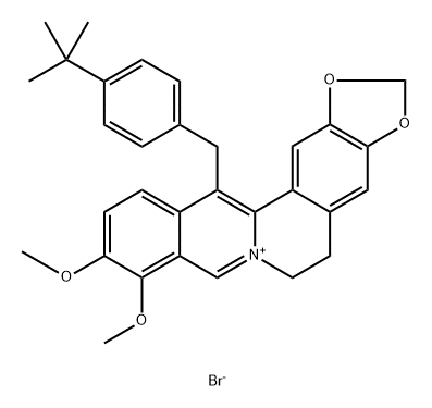 Benzo[g]-1,3-benzodioxolo[5,6-a]quinolizinium, 13-[[4-(1,1-dimethylethyl)phenyl]methyl]-5,6-dihydro-9,10-dimethoxy-, bromide (9CI)|化合物 HWY-289