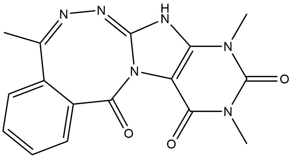 Purino[5,?6-?d]?[2,?3,?5]?benzotriazocine-?10,?12,?14(7H,?9H,?11H)?-?trione, 5,?9,?11-?trimethyl- (9CI) Struktur