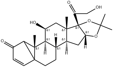 1,5-Cyclopregn-4-ene-2,20-dione, 11,21-dihydroxy-16,17-[(1-methylethylidene)bis(oxy)]-, (1β,5R,11β,16α)- (9CI) Struktur