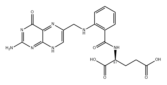 Glutamic acid, N-[N-[(2-amino-4-hydroxy-6-pteridyl)methyl]anthraniloyl]-, L(+)- (5CI) Structure