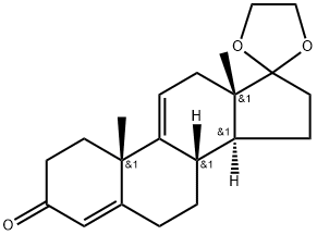 Androsta-4,9(11)-diene-3,17-dione, cyclic 17-(1,2-ethanediyl acetal) 化学構造式